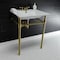 Fauceture KVPB25227W47 Dreyfuss 25" Console Sink W/SS Leg (4", 3 Hole), Wht/Brass KVPB25227W47 - alternate 4